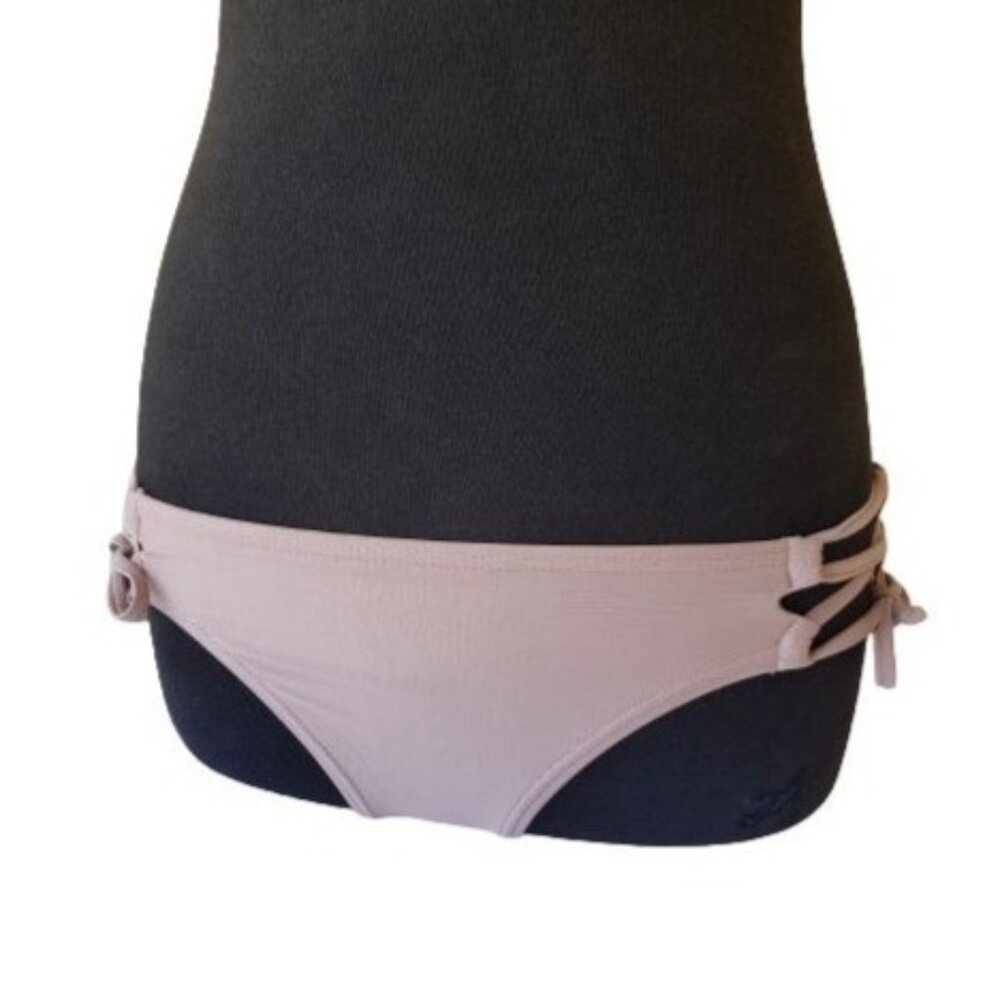 Xhilaration Womens Swim M Bikini Bottom Mauve Side Tie Straps Cutout Detail Prep